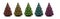 Christmas trees with colorful baubles