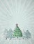 Christmas trees on grey background, vector