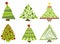 Christmas trees isolated