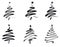 Christmas trees, line illustration