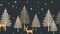 Christmas trees, reindeer, and stars on a modern grey backdrop