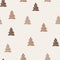 Christmas trees seamless vector pattern. The limited palette is ideal for printing textiles, fabric, wrapping paper Simple hand