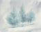 Christmas trees in snow blizzard watercolour.