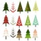 Christmas trees in various shapes