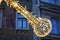 Christmas trumpet - outdoor decoration at Old town square in Prague