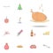 Christmas turkey colored icon. Christmas holiday icons universal set for web and mobile
