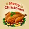 Christmas Turkey on platter with garnish