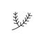 Christmas twig line icon, simple outline and filled vector sign