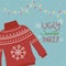Christmas ugly sweater party garland lights snowflakes