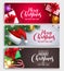 Christmas vector banner design set with colorful backgrounds