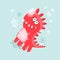 Christmas vector card cheerful dinosaur
