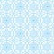Christmas vector folk art pattern - blue snowflakes seamless design, Scandinavian style Xmas wallpaper, wrapping paper or textile