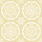 Christmas vector folk pattern - white snowflake mandala seamless design on gold background, Scandinavian style Xmas wallpaper, wra