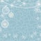 Christmas vector seamless gentle blue pattern with lanterns