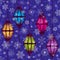 Christmas vector seamless pattern with colorful lanterns