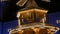 Christmas village market in the imperial palace of residence in Munich, Germany. Part of Antique Christmas mill in the