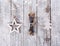 Christmas vintage decoration on wooden background