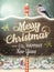 Christmas Vintage street with Signboard. EPS 10