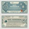Christmas vintage Voucher template with floral border, snowflakes and christmas balls. Gift coupon
