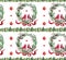 Christmas Watercolor beautiful seamless pattern with wreath, birds, ribbons and balls.