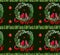 Christmas Watercolor beautiful seamless pattern with wreath, birds, ribbons and balls.