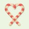 Christmas watercolor candy cane in retro vinage style