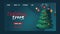 Christmas webpage vector merry xmas landing page with christmas-tree and new year website template illustration of