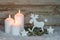 Christmas white candlelights with reindeer decoration