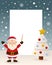 Christmas White Tree Frame & Santa Claus