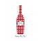 Christmas wine bottle with red plaid pattern. Happy new year greeting card vector