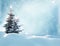 Christmas winter background with fir tree