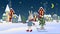 Christmas winter background with hare or rabbit