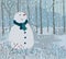 Christmas, winter background snowman