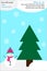 Christmas winter craft activity, snow and tree, education game for development of preschool children, use glue and cotton wool to