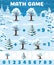 Christmas winter forest trees math game worksheet