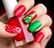 Christmas winter holiday nailart manicure