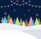 Christmas and Winter Holidays Events Festive Background with Snow, Trees and Christmas Lights. Vector Poster Template