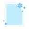 Christmas winter linear blue frame with snowflake, Modern minimalist aesthetic line elements, geometric forms. Vector sparkle for