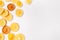 Christmas  winter  new year composition. Slices of dry oranges on white background. Natural Citrus fruits pattern. Food background