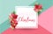 Christmas Winter Poinsettia Flower Banner, Graphic Background, Floral December Invitation, Flyer or Card. Modern Front Page