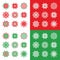 Christmas, winter red and green snowflakes icons set