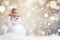 Christmas winter smiling happy snowman frosty snow new year celebration holiday cute decoration greeting december eve