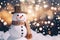 Christmas winter smiling happy snowman frosty snow new year celebration holiday cute decoration greeting december eve