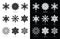 Christmas or winter Snowflakes icons