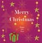 Christmas wishes and golden stars with gift boxes with pink gradient background