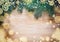 Christmas wooden background with pine