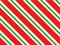 Christmas wrapping paper with Red, yellow and lime green stripes. Candy cane seamless pattern with straight diagonal lines. Vector