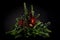 Christmas Wreath, Beautiful Table Decoration isolated on black background