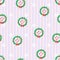 Christmas wreath blue pink stripes seamless vector background, wallpaper, packaging