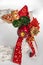 Christmas wreath candle candle gingerbread tree white snow isolated